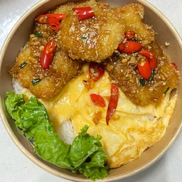 ข้าวปลาทอดคั่วพริกสด