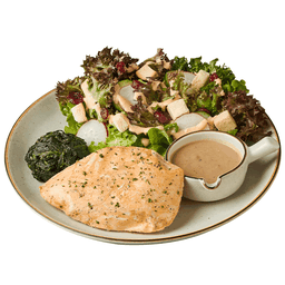 สเต๊กอกไก่ เกรวี่ผักโขม