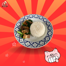 ข้าวคะน้าหมูกรอบ