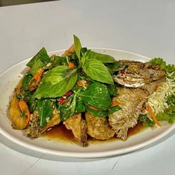 ปลาแรดผัดพริดสด