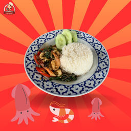 ข้าวกะเพรากุ้ง