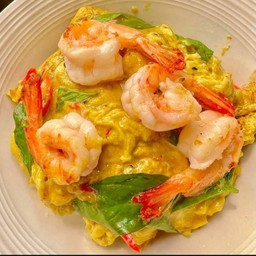 ข้าวหน้าห่อหมกกุ้งรสเด็ด