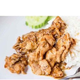 ข้าวไก่ทอดกระเทียม