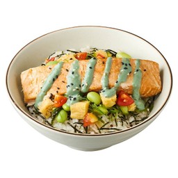 ข้าวหน้าแซลมอนย่าง วาซาบิ