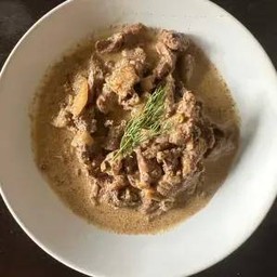 печень в сливочном соусе ตับไก่ในซอสครีม