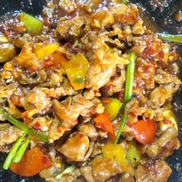 ข้าว+เนื้อผัดพริกเผา