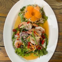 ยำกะเฉดกุ้งสด.