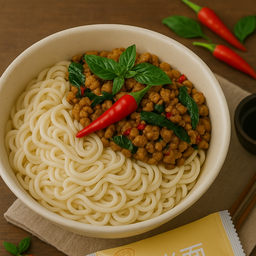 เส้นข้าวโพดตะลุยกระเพรา