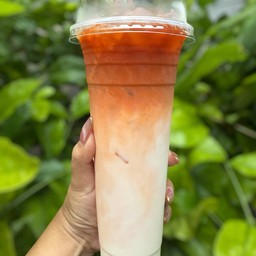 ชาไทยลาเต้นมสด ( เน้นนม )