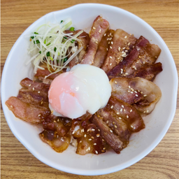 ข้าวเบคอนย่างซอสยากินิกุ+ไข่ออนเซ็น