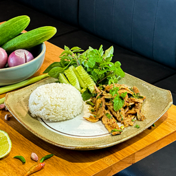 ข้าวคอหมูย่างน้ำตก