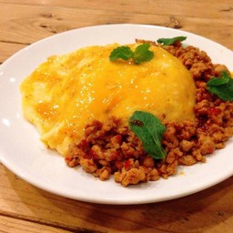 ข้าวไข่ข้น+กะเพรา