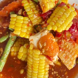 ตำข้าวโพดไข่เค็ม (ไม่ใส่ปลาร้า)
