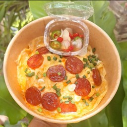 ข้าวไข่ข้นกุนเชียง (ไม่มีพริกหัวหอม)