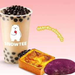 ชานมไข่มุก + ขนมปังชีส + ขนมปังมันม่วง