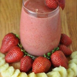 Banana+Strawberry (กล้วย+สตอเบอรี่ปั่น)