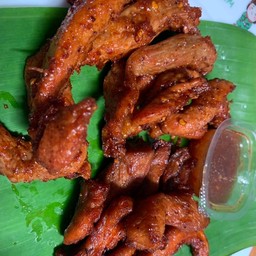 หมูคลุกฝุ่นน้ำจิ้มแจ่ว ชุดใหญ่