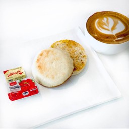 Homemade English Muffin with Butter and Jelly