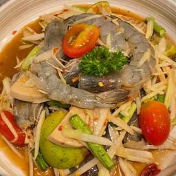 ตำกุ้งสด หมูยอ