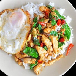 กระเพราหมูชิ้น