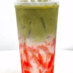 มัทฉะสตอเบอรี่มิลค์เย็น