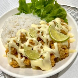 ข้าวไก่กรอบซอสฮันนี่เลม่อน