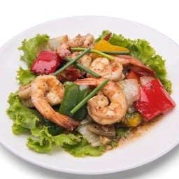 กุ้งผัดพริกไทยดำ
