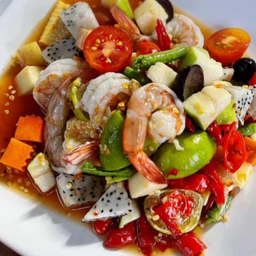 ตำผลไม้รวมกุ้งสุก