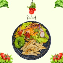 สลัดอกไก่ย่างอะโวคาโด+ผักรวม
