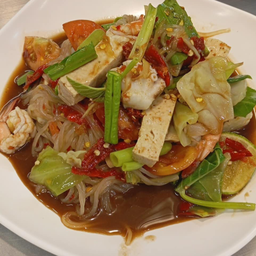 ตำเส้นเล็กหมูยอกุ้ง