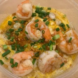 248.1 ไข่ข้นกะเพรากุ้ง/หมึก(ราดข้าวหอมมะลิ)