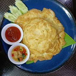ข้าวราดไข่เจียวกุ้งสับ