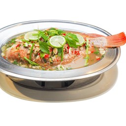 ปลาทับทิมนึ่งมะนาว