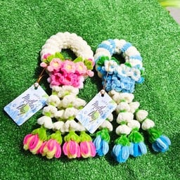 พวงมาลัย ลวดกำมะหยี่ สีชมพู