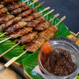 หมูปิ้งนมสด 5 ไม้ + น้ำพริกปลาร้าสับ 1 กระปุก