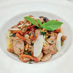 German Sausage x Chili Spaghetti