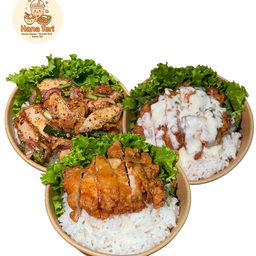 [เซตสุดฮิต] ข้าวยำไก่แซ่บ + ข้าวหน้าไก่ซอสครีมมะนาว + ข้าวหน้าไก่ซอสน้ำปลา