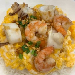 183.1 ไข่ข้นกุ้ง/หมึก(ราดข้าวหอมมะลิ)