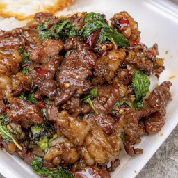 กระเพราเนื้อ+ใข่ดาว