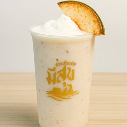 มะพร้าวเผาปั่นนมสด เย็นๆ สดชื่นๆ