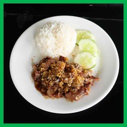 ข้าว หมูผัดกระเทียม