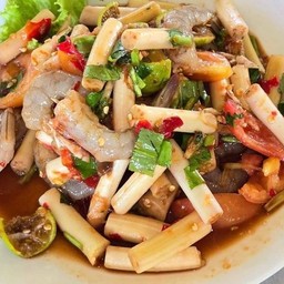 ตำไหลบัวกุ้งสด