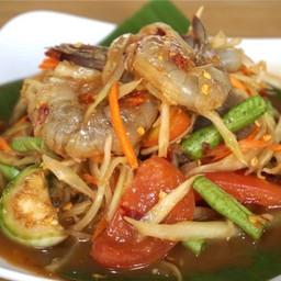 ตำกุ้งสด ปูปลาร้า