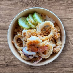 ข้าวทะเลทอดกระเทียม