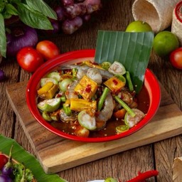 ตำหน่อไม้กุ้งสด