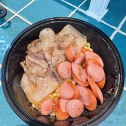 คาโบนาร่า ไส้กรอก2 สามชั้นสไลด์ 1 까르보나라 소세지 2개 삼겹살 라이트 1