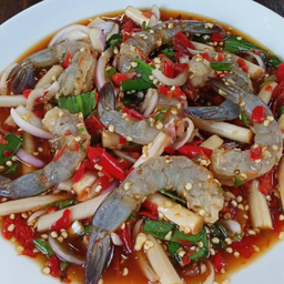 ยำไหลบัวกุ้งสด