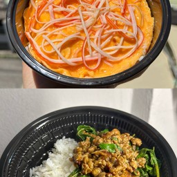 [เซตสุดฮิต] กระเพราหมูสับ + ข้าวไข่ข้นปูอัด