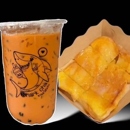 ชาไทย + ปังปิ้งเนยนม