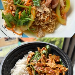 [เซตสุดฮิต] ยำมาม่า + กระเพราอกไก่